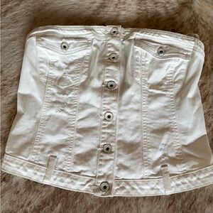 Guess White Strapless designer Top